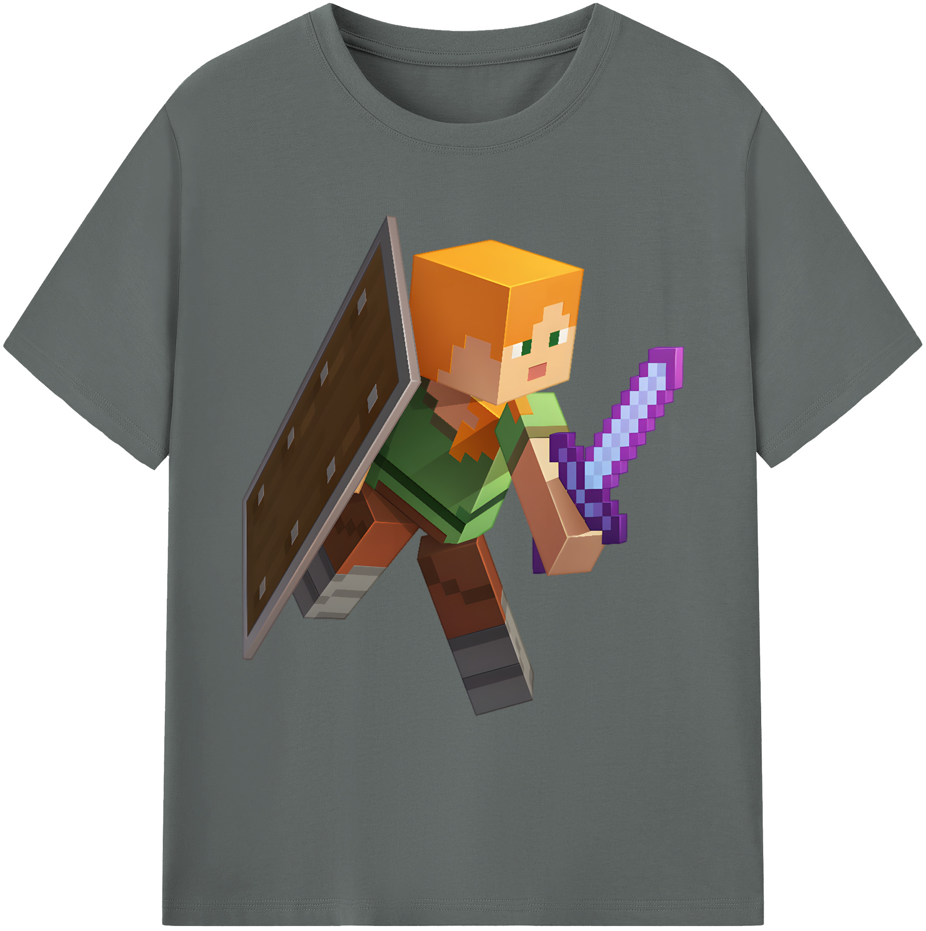 （画像用） マインクラフト ブロックの世界 Minecraft MC Block world 綿100％ メンズ半袖Tシャツ｜肌触りやわらか＆通気性